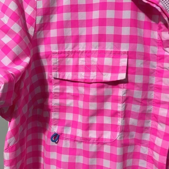 Vineyard Vines Gingham Performance Shirt  Dress Hot Pink - Picture 7 of 13